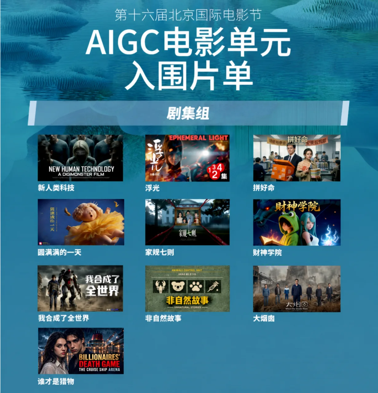 第十六届北京国际电影节 AIGC 电影单元入围片单
